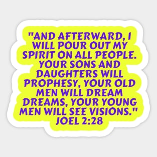 Bible Verse Joel 2:28 Sticker